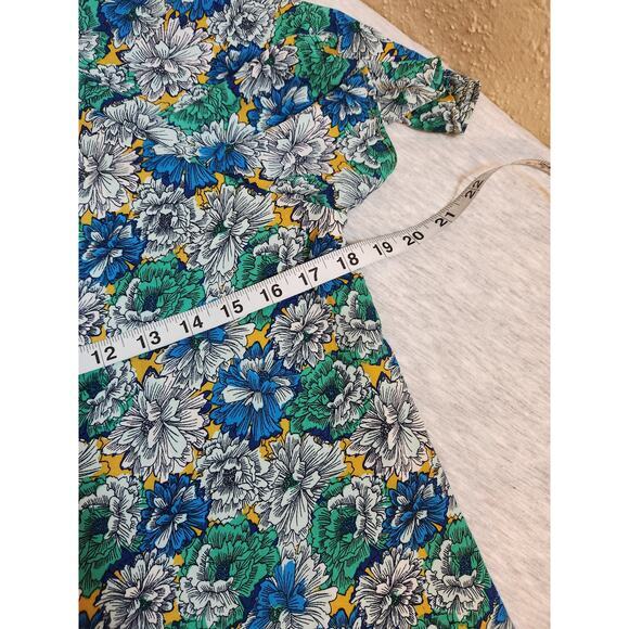 Banana Republic Women's Multicolor Floral Lined Flutter Sleeve Spring Blouse XS - Picture 4 of 5
